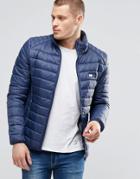 Blend Quilted Nylon Jacket In Navy - Navy