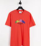 Collusion Unisex Branded Varsity T-shirt-red