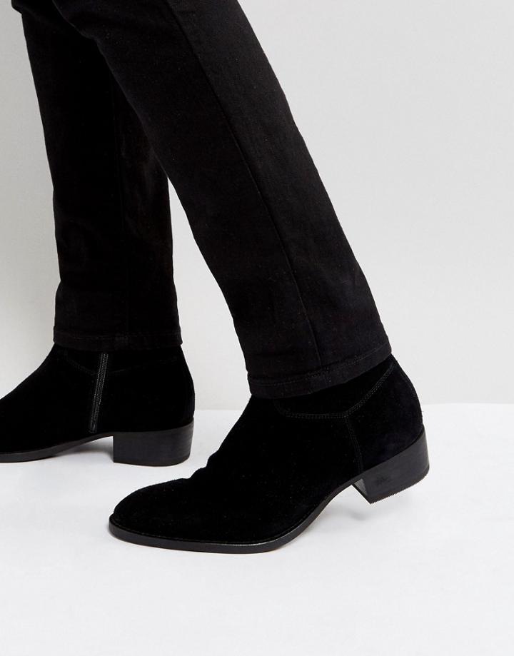 Vagabond Tyler Suede Zip Boots - Black