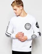Jack & Jones Sweatshirt With Sleeve Print - White