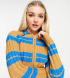 Collusion Knitted Zip Through Cardigan In Multi Striped Print