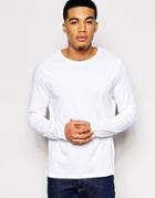 Asos Slim Fit Long Sleeve T-shirt With Crew Neck - White