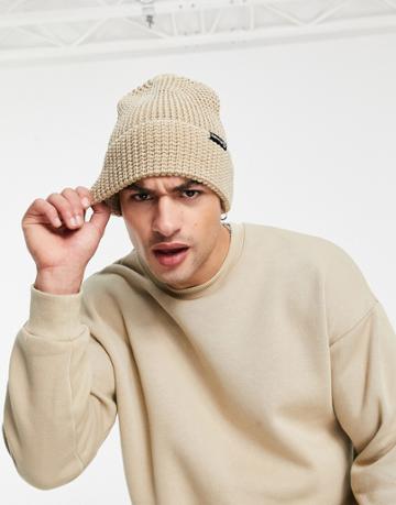Asos Day Social Fisherman Beanie In Gray Waffle Design-neutral