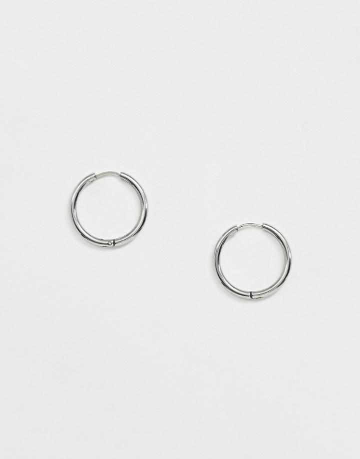 Uncommon Souls Hoop Earrings In Silver - Silver