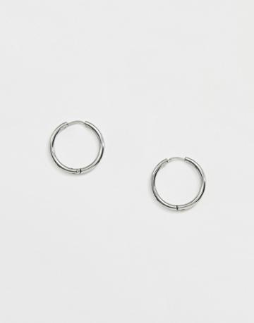 Uncommon Souls Hoop Earrings In Silver - Silver