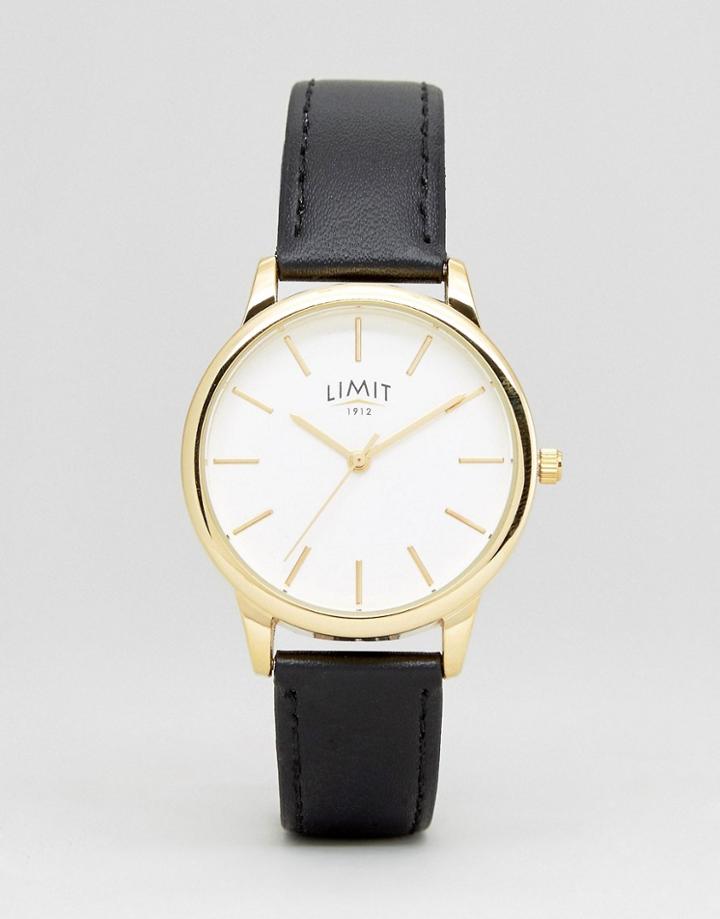 Limit 6237.37 Faux Leather Watch In Black - Black