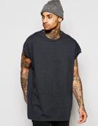 Asos Super Oversized T-shirt In Heavyweight Jersey In Washed Black - Washed Black