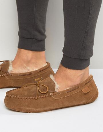 Just Sheepskin Moccasin Slippers - Tan