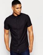 Armani Jeans Shirt In Cotton Slim Fit Short Sleeves - Navy