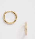 Galleria Armadoro Gold Plated 12.5mm Opal Pave Huggie Single Hoop - Gold