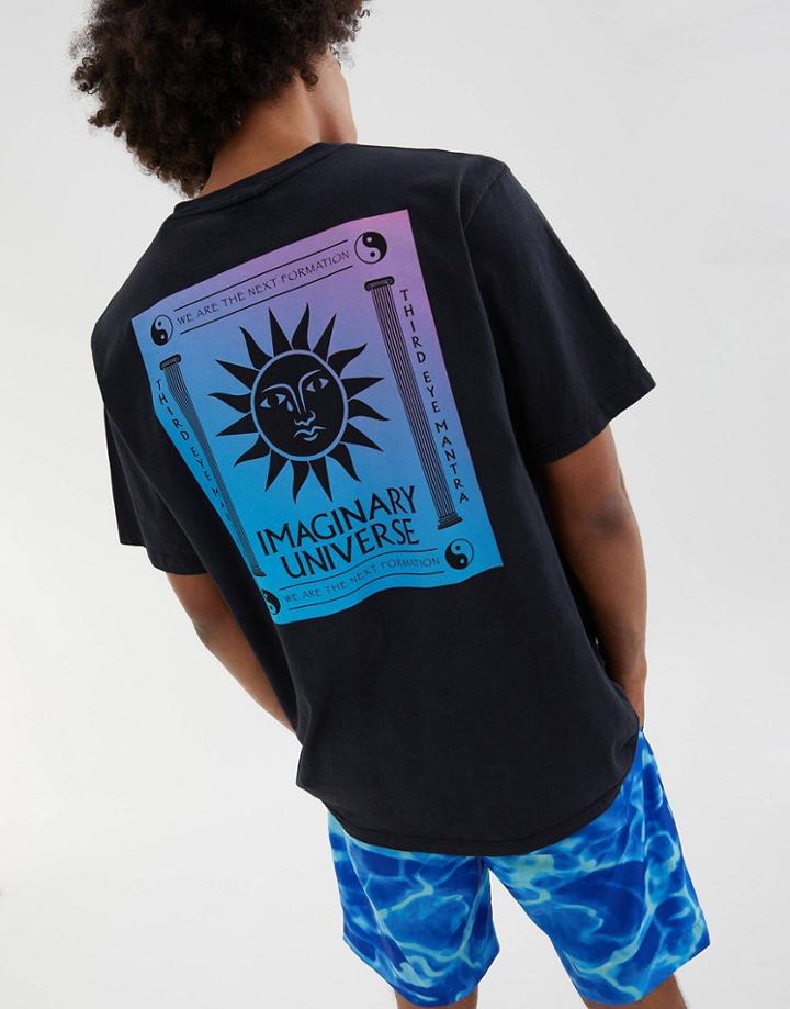 Pull & Bear Oversized Print T-shirt In Black