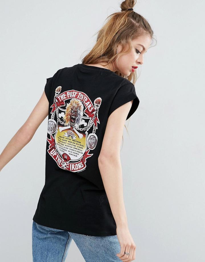 Asos T-shirt With Iron Maiden Print - Black
