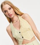 Reclaimed Vintage Inspired Vest In Mixed Gingham-multi