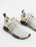 Adidas Originals Nmd R1 Sneakers In Beige With Animal Print Sole-neutral