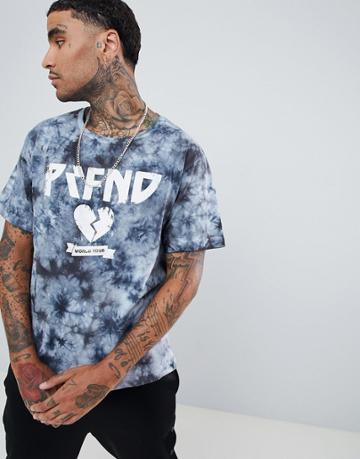 Profound Aesthetic Tie Dye Heart T-shirt In Black - Black