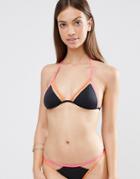 New Look Cut Out Triangle Bikini Top - Black