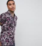 Heart & Dagger Skinny Smart Revere Collar Hawaiian Shirt - Pink