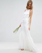 Asos Bridal Cami Maxi Dress With Concertina Folding - Cream