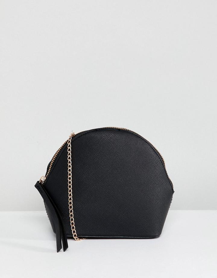 Bershka Cross Body Saddle Bag - Black