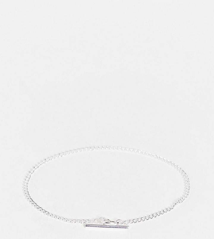 Asos Design Curve Sterling Silver T Bar Bracelet