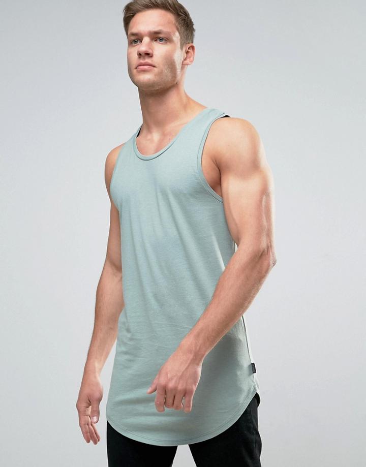 Jack & Jones Originals Longline Tank - Green