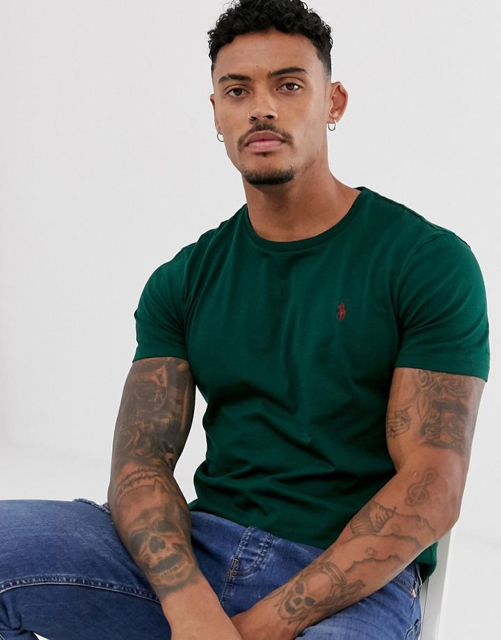 Polo Ralph Lauren Icon Logo T-shirt Custom Regular Fit In College Green