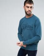 Ymc Block Logo Sweat - Blue