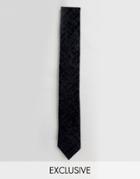 Noak Flocked Slim Blade Tie - Navy