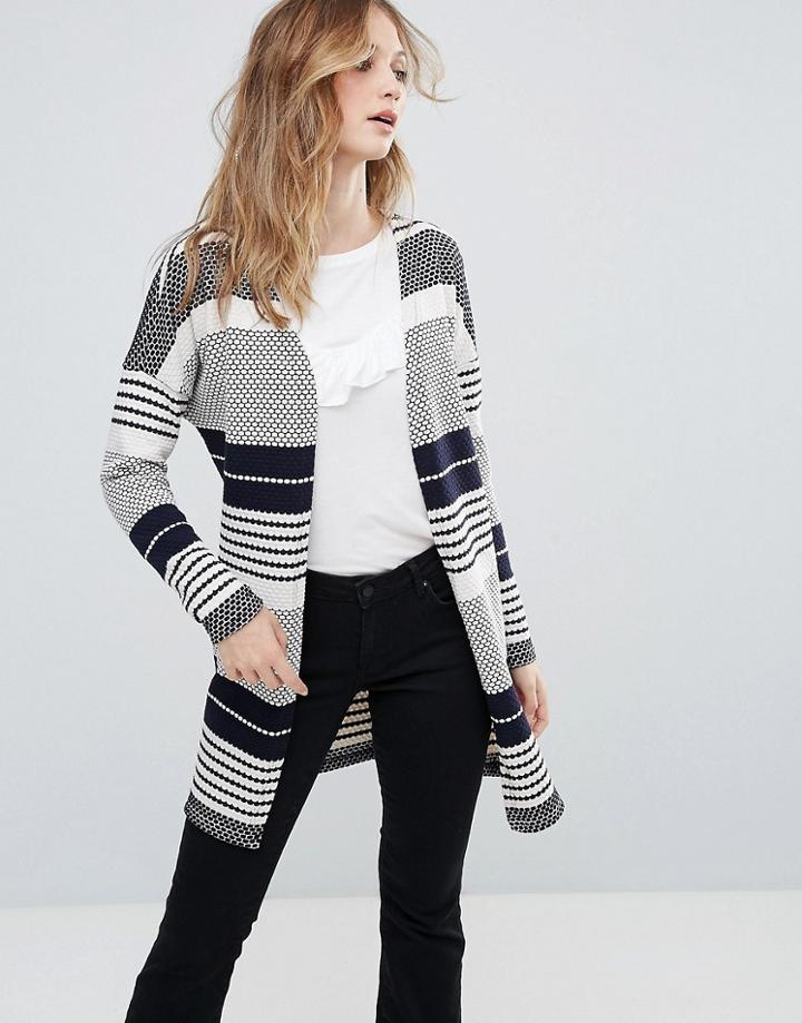 Only Pearl Long Stripe Cardigan - Navy