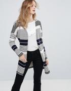 Only Pearl Long Stripe Cardigan - Navy