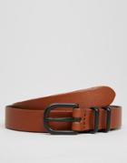 Asos Smart Super Skinny Leather Belt - Tan