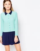 Wal G Shirt Dress With Contrast Skirt And Collar - Mint