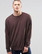 Asos Cotton Sweater In Boxy Fit - Brown