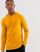 Asos Design Muscle Hoodie In Yellow - Yellow