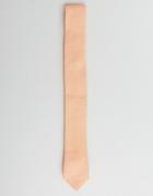 Asos Slim Tie In Peach Texture - Orange