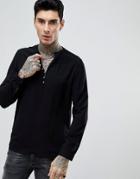 Asos Regular Fit Overhead Shirt With Button Up Collar - Black