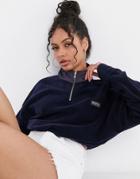 Mossimo Cropped Polar Fleece In Navy