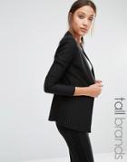 Y.a.s Tall Penno Fitted Collarless Blazer - Black