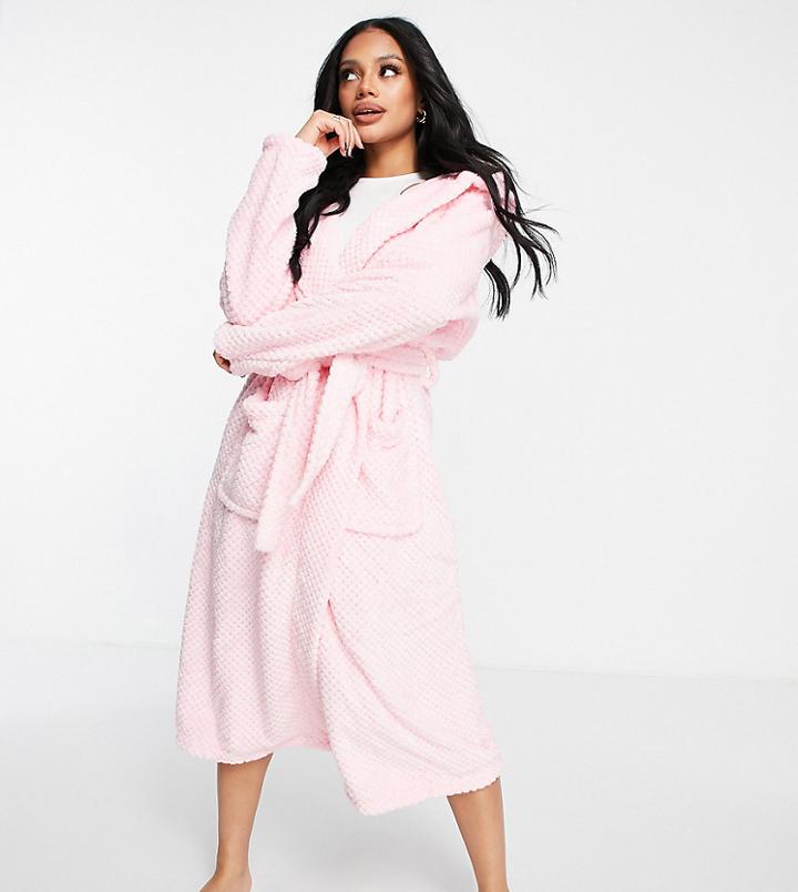 Missguided Super Soft Fluffy Dressing Gown In Pink