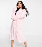 Missguided Super Soft Fluffy Dressing Gown In Pink