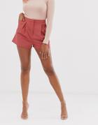 Asos Design Tailored A-line Shorts With Pleat Front