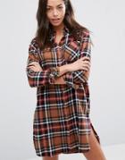Only Checked Shirt Dress - Multi