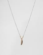 Asos Leaf Bead Long Pendant Necklace - Mixed Metal
