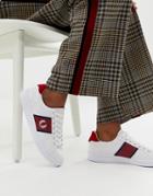 Fred Perry B721 Canvas Sneaker With Stripe Logo Crest - White