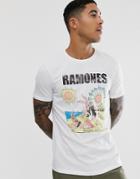 Asos Design Ramones Band T-shirt-white