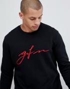 Good For Nothing Sweatshirt In Black With Chest Logo - Black