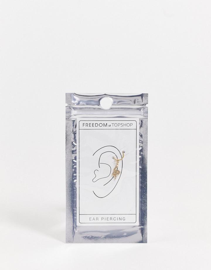 Topshop Snake Drop Single Click Hoop Earring In Gold