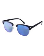 Asos Clubmaster Sunglasses With Blue Mirror Lens