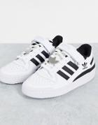 Adidas Originals Forum Low Sneakers In White With Black Stripes