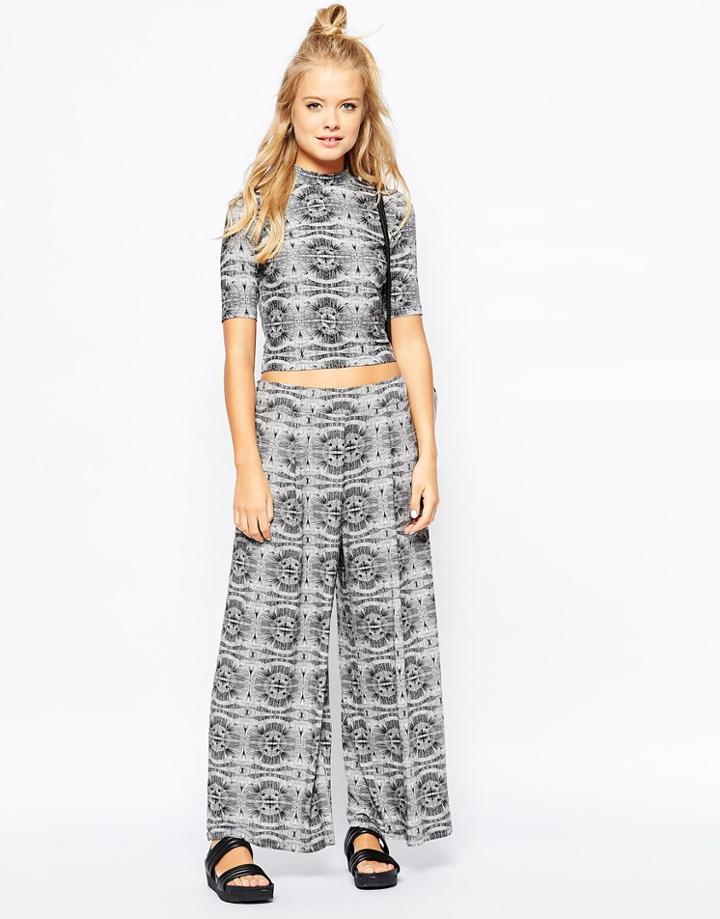 Monki Relaxed Wide Leg Pants - Multi